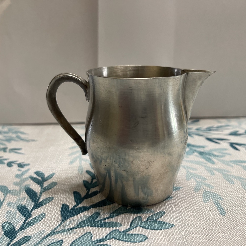 Vintage International‎ Pewter Cream Pitcher Creamer 27617 Server Eagle Stamp 3"
